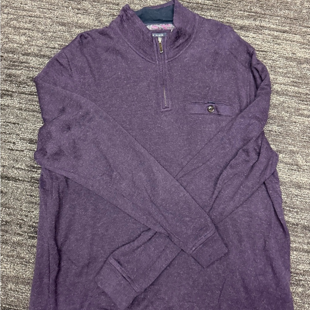 Ted Baker Men's Plum Zip-Up Sweater